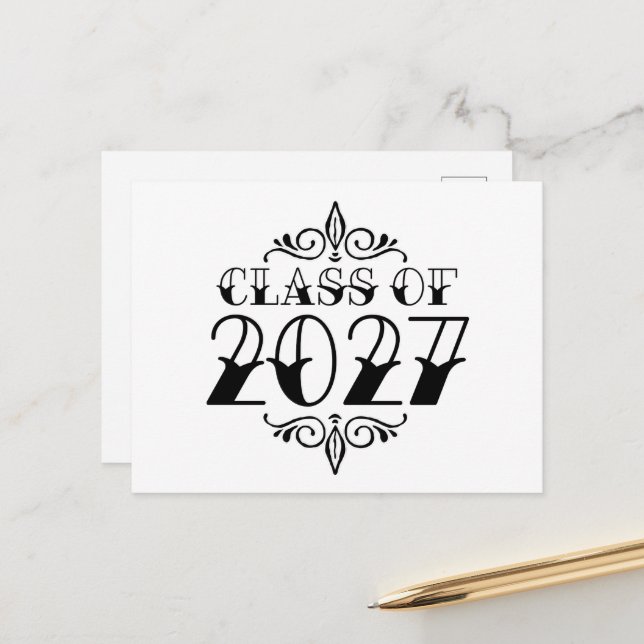 Tat-Abschlussklasse 2027 Postkarte (Vorderseite/Rückseite Beispiel)