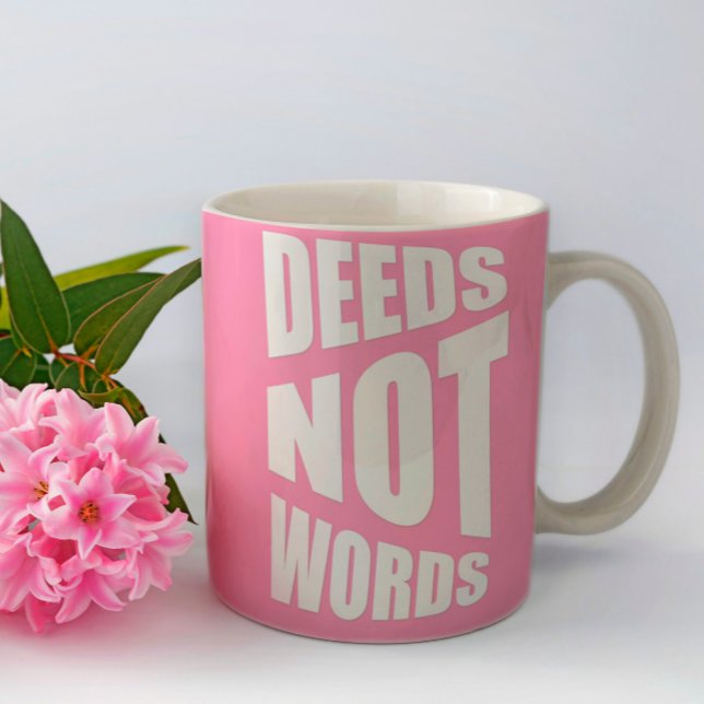 Tat nicht Wort Inspiration Geschenk pink Zweifarbige Tasse (Von Creator hochgeladen)
