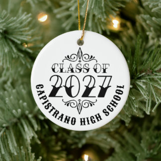 Tat-Stil Graue Klasse 2027 Foto-Abschluss Keramik Ornament