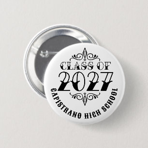 Tat-Style Grau-Abschlussklasse 2027 Button