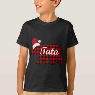 Tata Kariert Bear Matching Familie Weihnachten Paj T-Shirt
