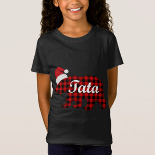 Tata Kariert Bear Matching Familie Weihnachten Paj T-Shirt
