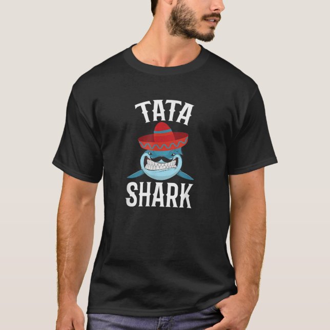 Tata Shark Funny Spanish Daddy T-Shirt (Vorderseite)
