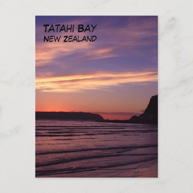 Tatahi Bay Sunset, Neuseeland Postkarte (Vorderseite)