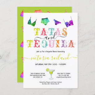 Tatas und Tequila Lingerie Brautparty Einladung