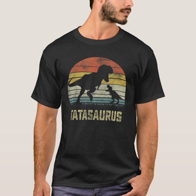 Tatasaurus T Rex Dinosaur Tata Saurus Familienmatt T-Shirt (Vorderseite)
