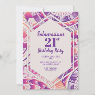 Tatau Pink, Orange & Purple Diamanteneinladung Einladung