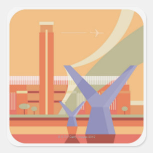 Tate Galerie und Jahrtausend-Brücke Quadratischer Aufkleber