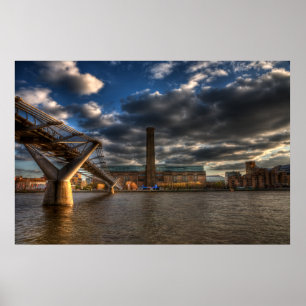 Tate Modern und Millennium Bridge Poster