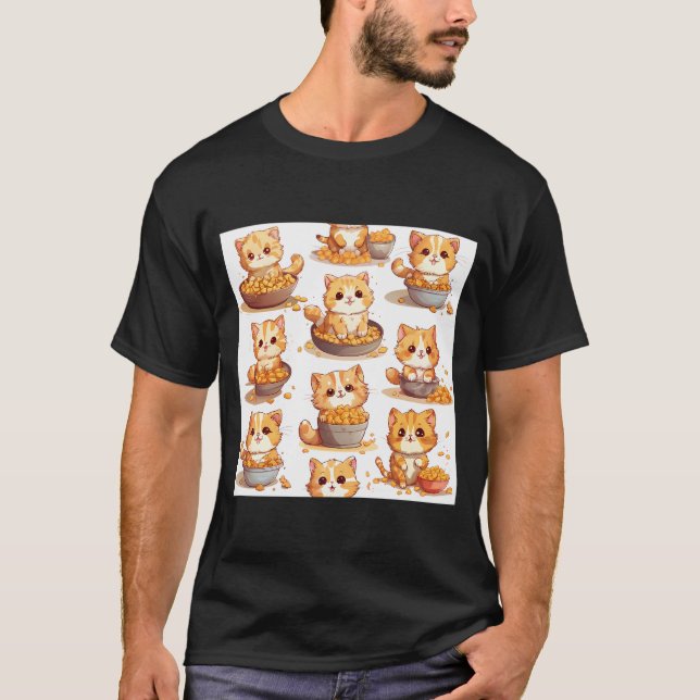 Tater tot cats spielend in schalen von spielereien T-Shirt (Vorderseite)
