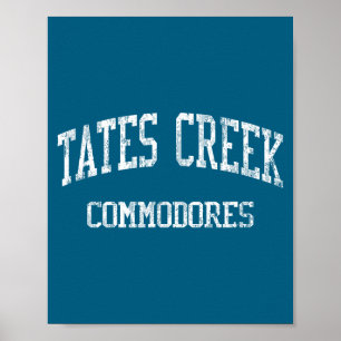 Tates creek high school hs lexington ky vintage poster