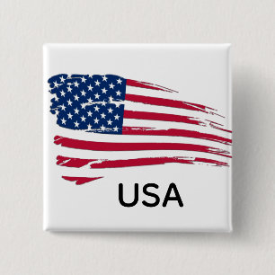 Tätige amerikanische Flagge Button