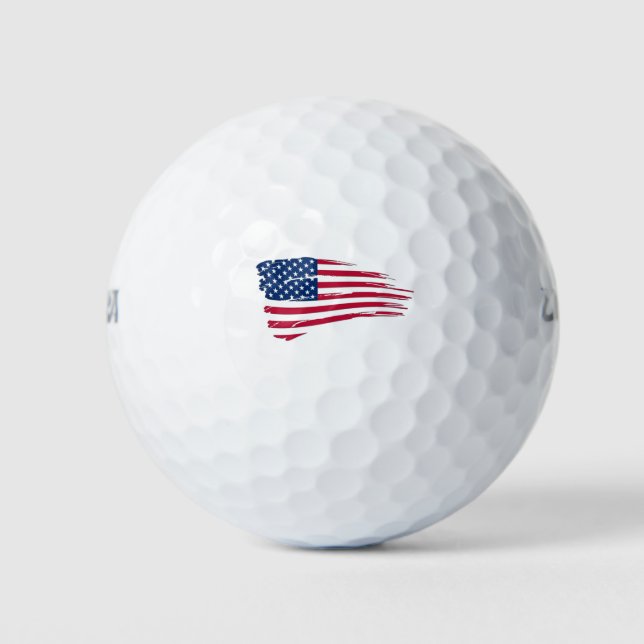 Tätige amerikanische Flagge Golfball (Vorderseite)