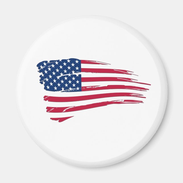 Tätige amerikanische Flagge Magnet (Vorne)