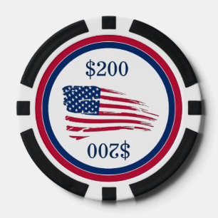Tätige amerikanische Flagge Pokerchips