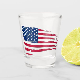 Tätige amerikanische Flagge Schnapsglas