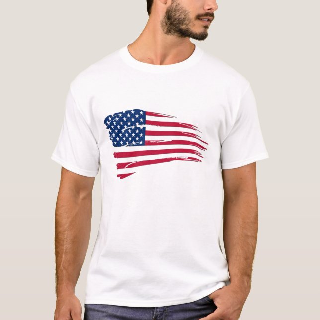 Tätige amerikanische Flagge T-Shirt (Vorderseite)