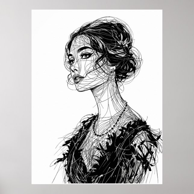 Tatjana Patitz Illustration Poster (Vorne)