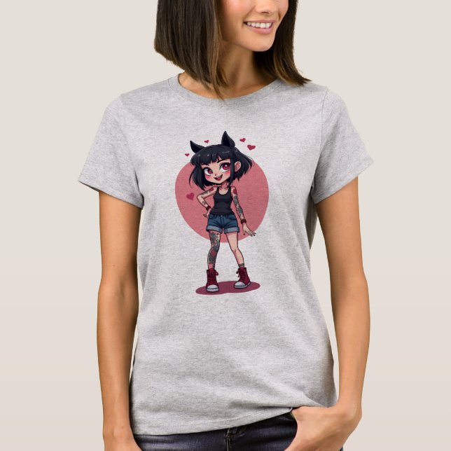 TATOO GIRL HERZEN T-Shirt (Vorderseite)