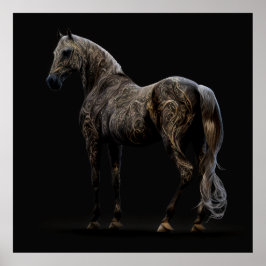 Tatoo Horse, Abstrakte Farben, Kunstdruckmauer Poster