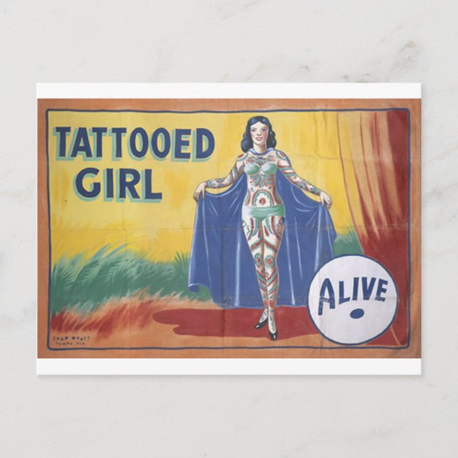 Tatooed Girl Postkarte (Vorderseite)