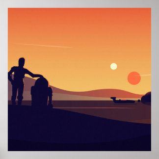 Tatooine Sonnenuntergang Poster