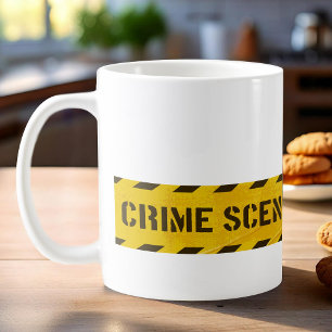 Tatort nicht überqueren gelbe Streifen Kaffeetasse