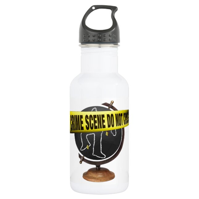 "Tatort" Öko-Kunst Wasser-Flasche Trinkflasche (Vorderseite)