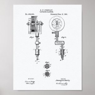 Tätowierendes Patent-Kunst-Weißbuch der Poster