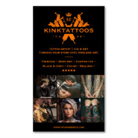 Tätowierer Orange Schwarz Goth Tätowiererin