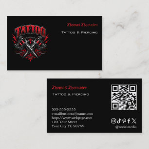Tätowierer QR-Code Visitenkarte