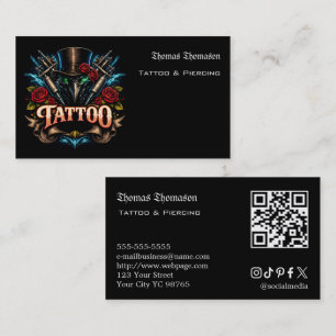 Tätowierer-QR-Code Visitenkarte