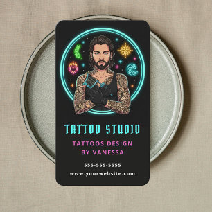Tätowierer-Tattoo-Studio-Bearbeitbar-Professionell Visitenkarte