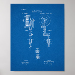 Tätowiermaschine Patent - Blueprint Poster
