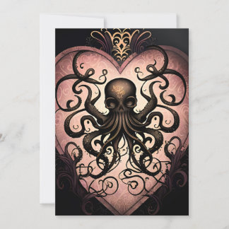 Tätowierstil gotischer Oktopus Feiertagskarte