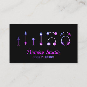 Tätowierstudio lila rosa Schmucksalon Visitenkarte