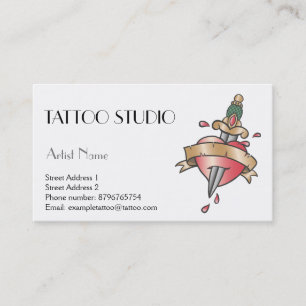 Tätowierstudio Visitenkarte Old-School-Design