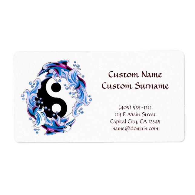 Tätowiersymbol für coole Cartoon Yin Yang Delphine (Vorne)