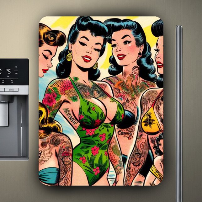 Tätowierte Comic-Mädchen Magnet (Von Creator hochgeladen)
