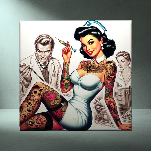 Tätowierte Krankenschwester Pin-up Fliese (Von Creator hochgeladen)