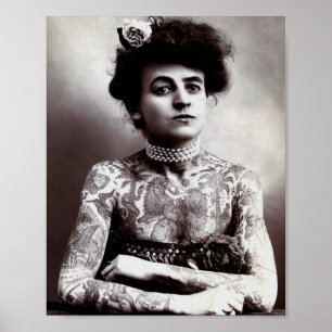 Tätowierte Lady Maud Wagner 1907 Vintage Poster