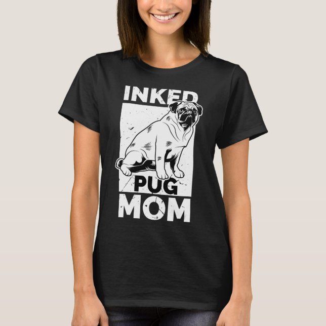 Tätowierte Pug-Mutter Essential  885 T-Shirt (Vorderseite)