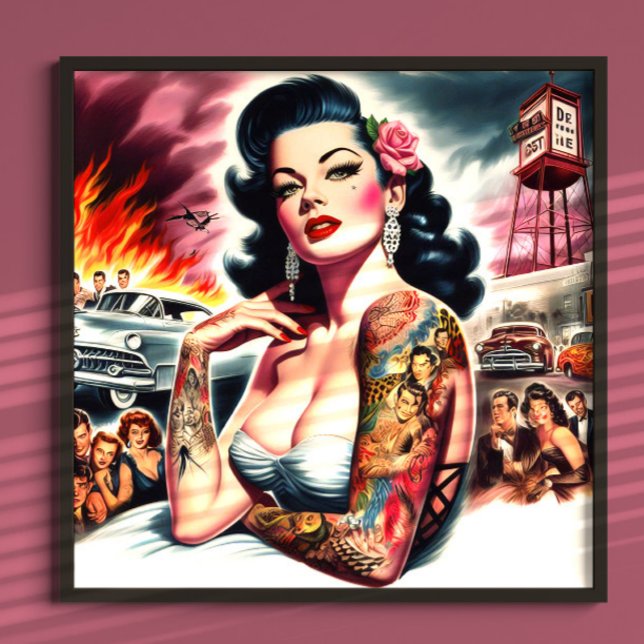 Tätowierte Vintage Pin-up Poster (Von Creator hochgeladen)