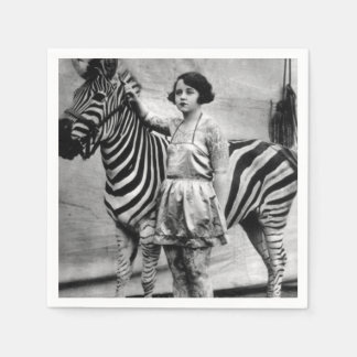 Tätowierte Zirkusdame und Zebrastreifen Servietten