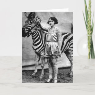 Tätowierte Zirkusdamen-und Zebra-Karte - löschen Karte