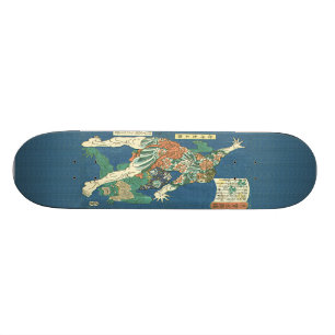 Tätowierter Herkules-Japaner Woodblock Druck Skateboard
