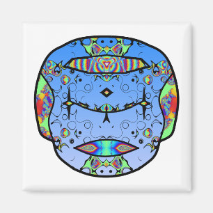 Tätowierter Schädel v0 Magnet