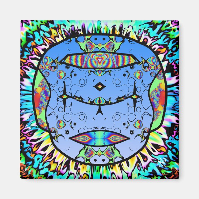Tätowierter Schädel v0 Magnet (Vorne)