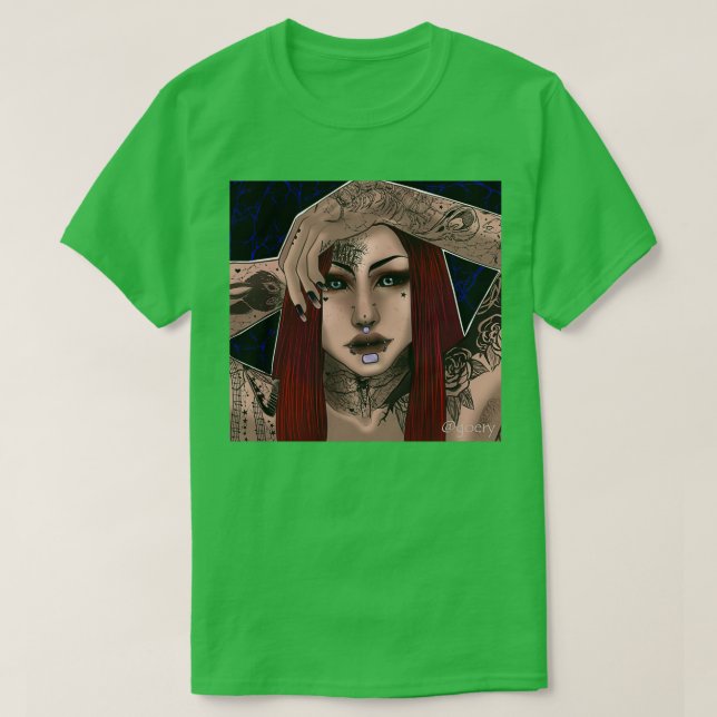 tätowiertes Mädchen T-Shirt (Design vorne)
