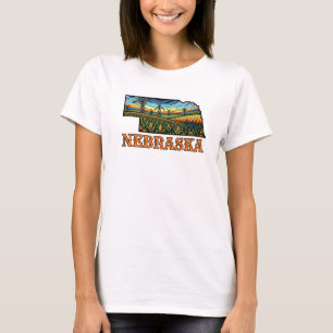 Tätowierung im Nebraska-Stil mit Kornfeldern T-Shirt